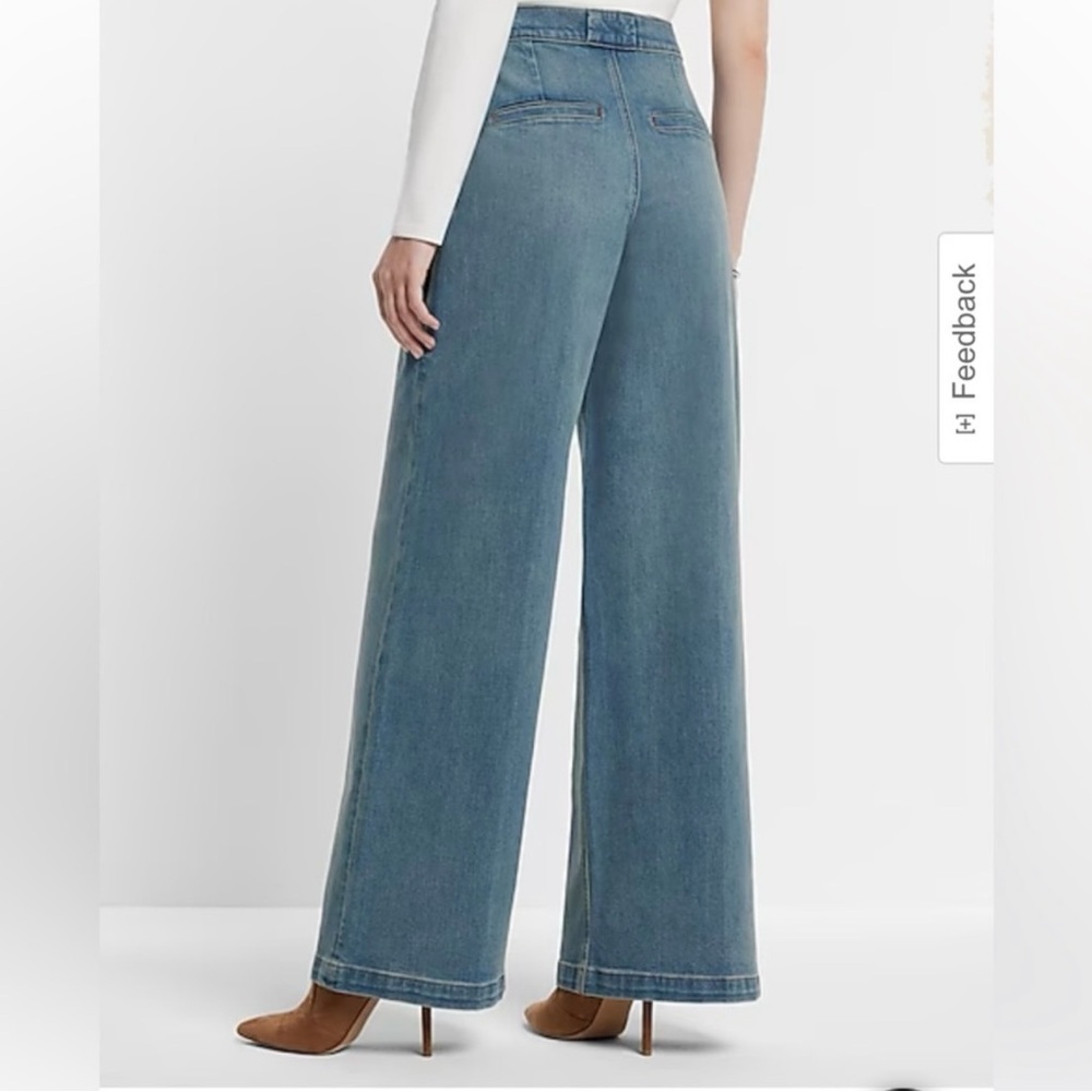 Express Blue Flare Wide Leg Jeans
